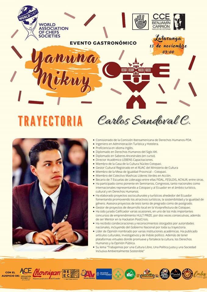 Queremos invitarles a participar en la feria YANUNA MIKUY que se realizara este sábado desde las 9am en la casa de la cultura de Latacunga.
#worldchefs
#aega
#lanuevacocinadelecuador
#ministeriodeturismo
#OpenEcuador