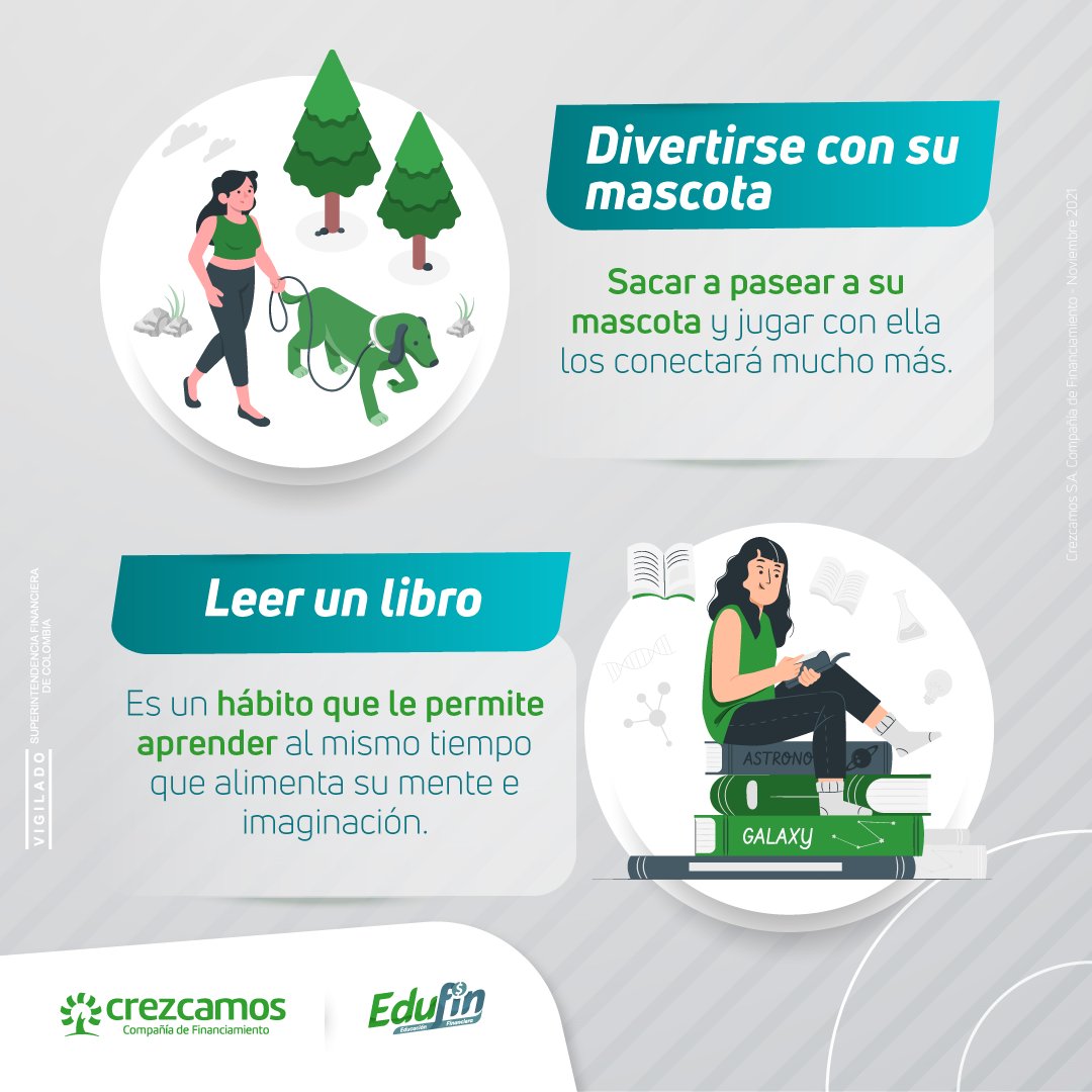 Crezcamos's tweet photo. ¡Para divertirse no es necesario gastar dinero! 🤑💸 Por eso hoy le traemos algunos planes que puede hacer este fin de semana con festivo incluido. 

Impulsar su progreso y crecimiento es nuestra prioridad🌳💚.

#Crezcamos #CompañíadeFinanciamiento #Edufin #EducaciónFinanciera https://t.co/Ce0Et5zfYj