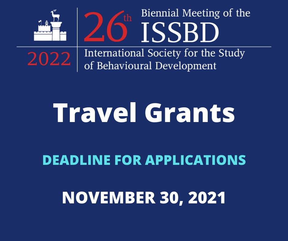 ISSBD (@issbd) on Twitter photo βοΈ Applications for travel grants to attend the 2022 ISSBD Biennial Meeting are open! Learn more at bit.ly/3axWqb8 #issbd2022 #issbd βοΈ Applications for travel grants to attend the 2022 ISSBD Biennial Meeting are open! Learn more at bit.ly/3axWqb8 #issbd2022 #issbd