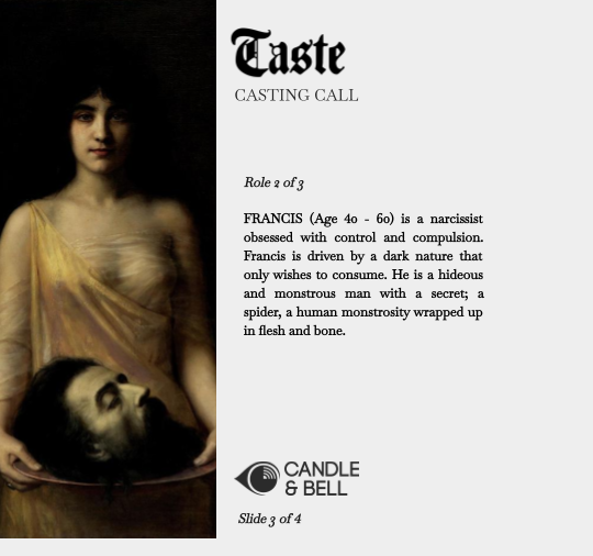 CandleAndBell's tweet photo. ***CASTING CALL PAID ROLES***
We are casting for our new short film TASTE. The roles will be paid and filming will take place in the North East of England. 
Auditions will be held the week of the 13th December and the shoot will be in February 2022. https://t.co/DAJ5twrQmU