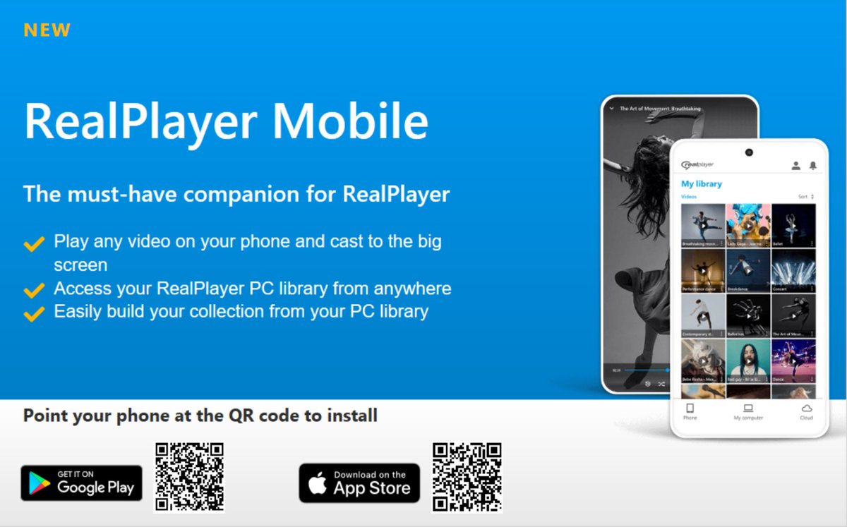 Enjoy RealPlayer from RealNetworks everywhere