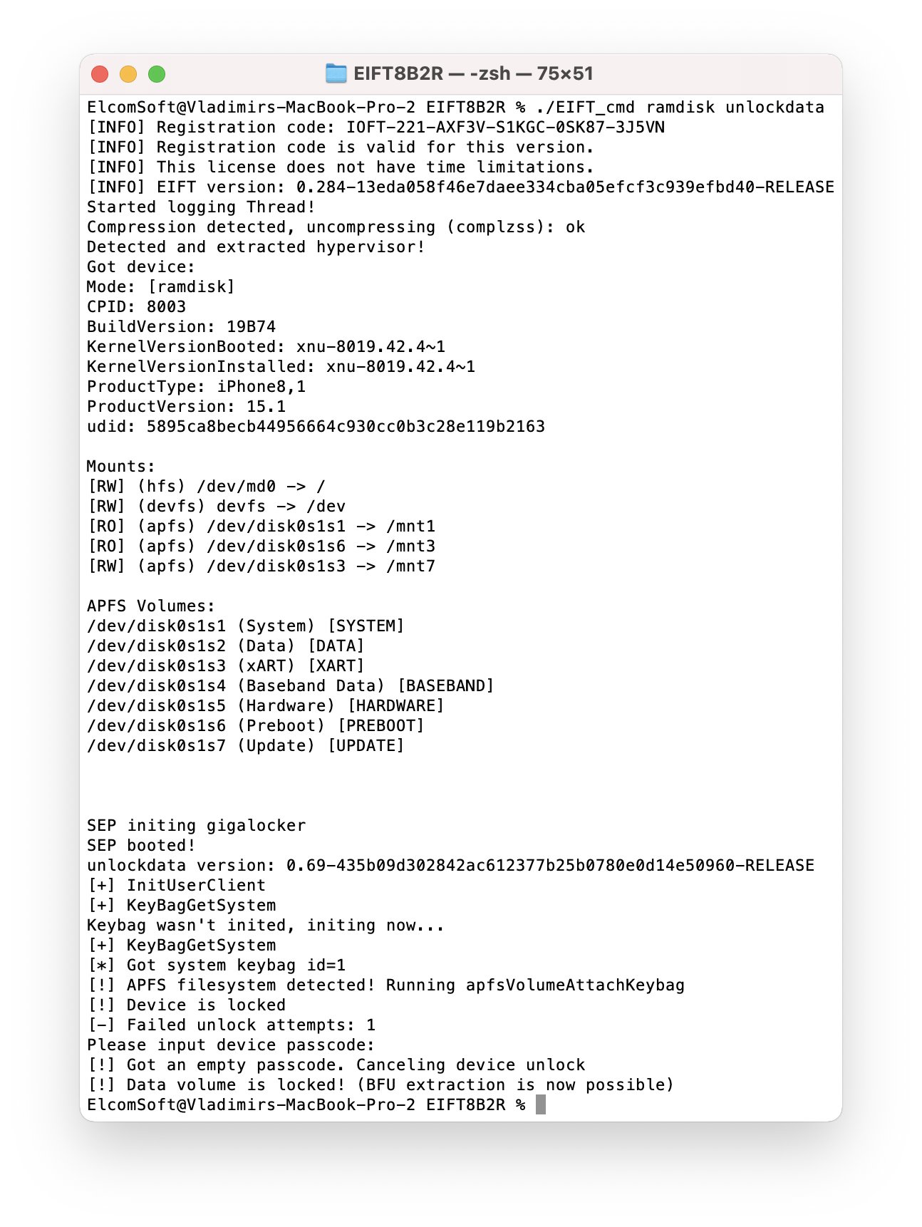 Elcomsoft On Twitter Ios 15 1 Bfu Acquisition With Unknown Passcode Thanks To Checkm8 And Coming Elcomsoft Ios Forensic Toolkit Update Dfir Apple Mobileforensics Https T Co Iossn07xuu Twitter