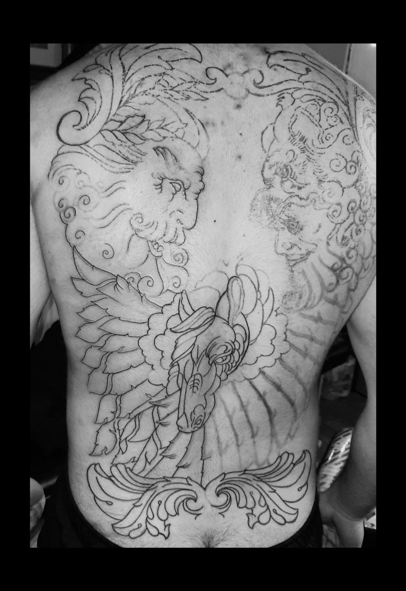 fllann's tweet photo. As far as we got today on this Greek gods #greekmythology #zuestattoo #herculestattoo #pegasustattoo #backpiecetattoo #skindeepmagazine #magnumtattoosupplies #starrtattoosupplies #thetattooedgent #fllann #sacredboldlines #erdington #birminghamtattooartist #birminghamtattoo https://t.co/XAUq8jvnyR