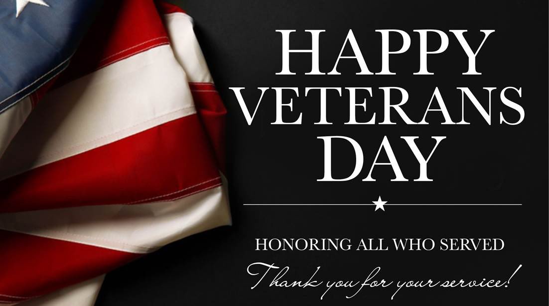 Happy Veterans Day to all those who have served.  Thank you for your service!