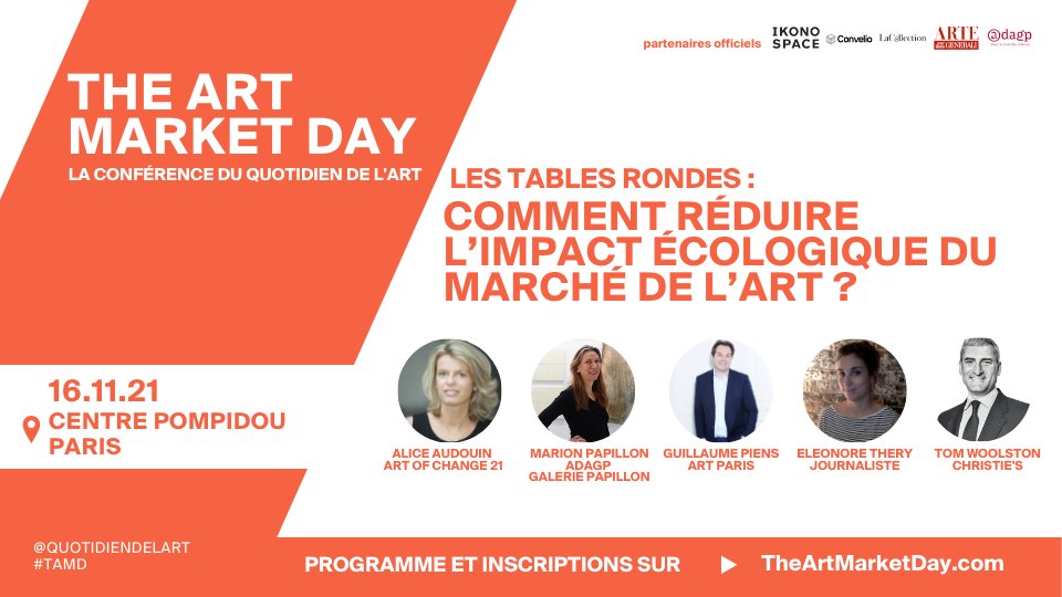 #TheArtMarketDay - Comment réduire l’impact #écologique du #marchédelart ? Nos spécialistes répondront à cette question lors de l'une de nos tables rondes le 16 novembre prochain au <a href="/CentrePompidou/">Centre Pompidou</a>. Pour prendre vos places : bit.ly/3C6meGQ 
#TAMD