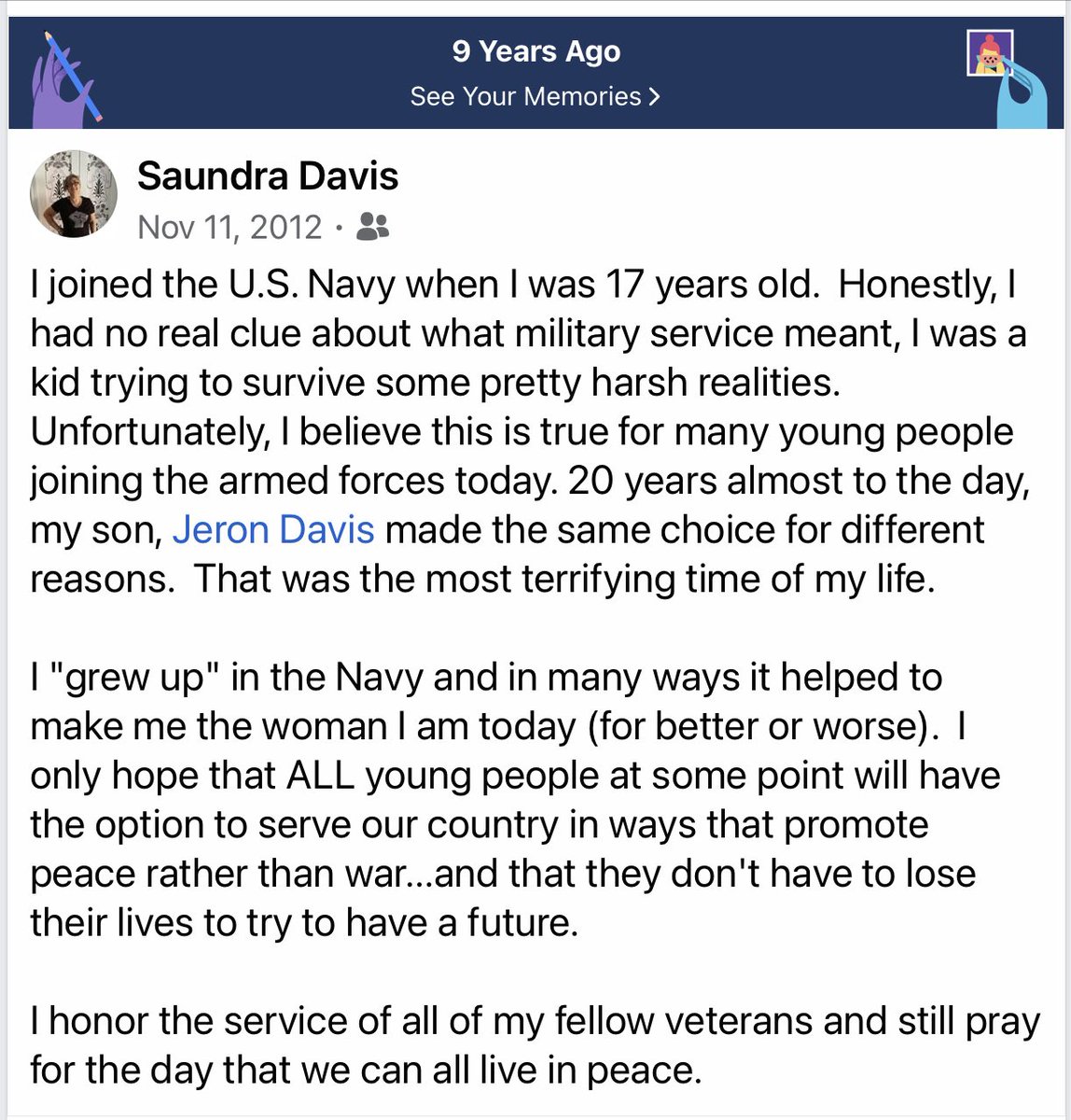 sagemoney's tweet photo. May we all live in peace #veteransday https://t.co/Nj86Zgu8Zv