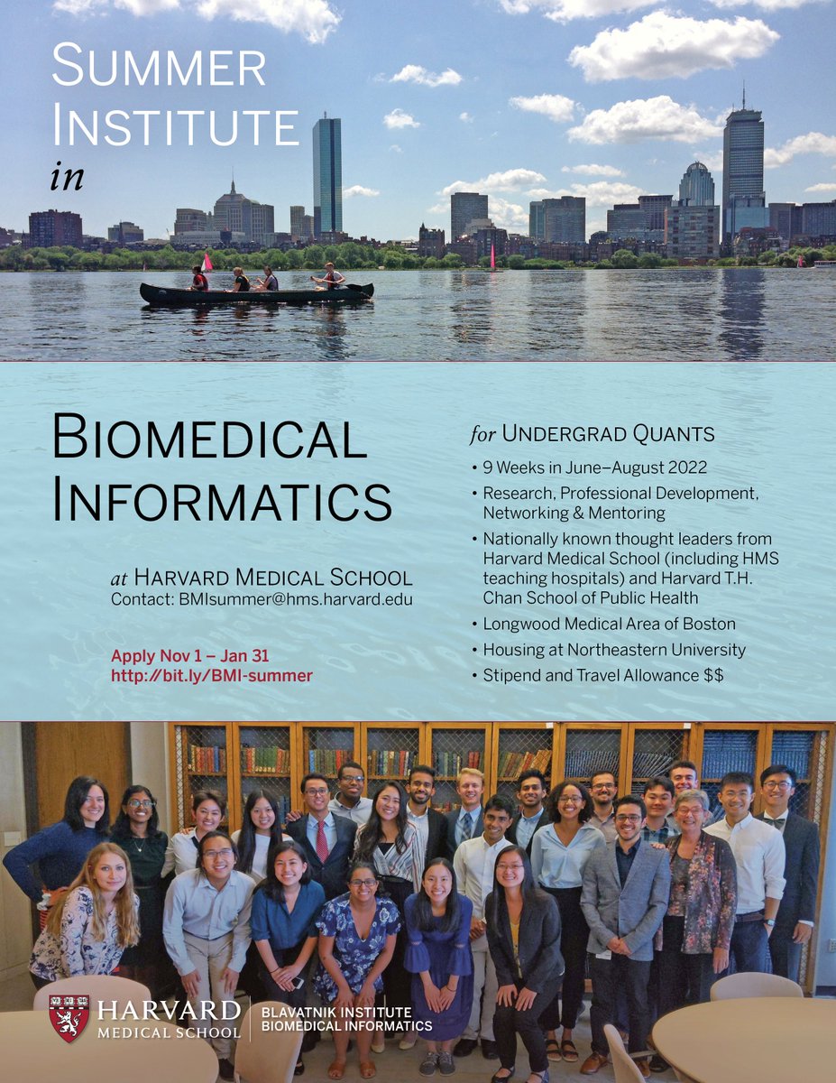 HarvardDBMI's tweet image. Attending #ABRCMS2021? Stop by our virtual booth today 2:30pm–3:30pm ET to chat with our staff and current students about our Master’s #HarvardMBI, PhD @BIG_Harvard_PhD and Summer Institute #SIBMI programs and learn about career opportunities at @HarvardDBMI!