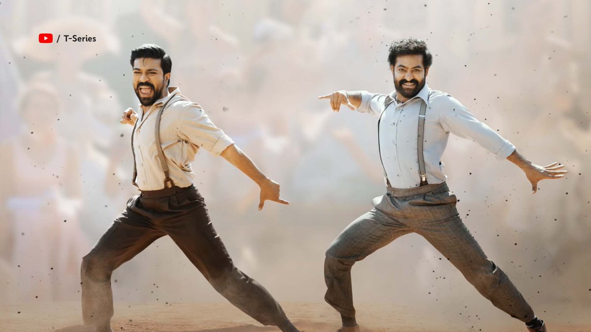YouTubeIndia's tweet photo. to be honest, Ram Charan and NTR's dance will still feel fast at 0.5x speed https://t.co/o44mU14FgP