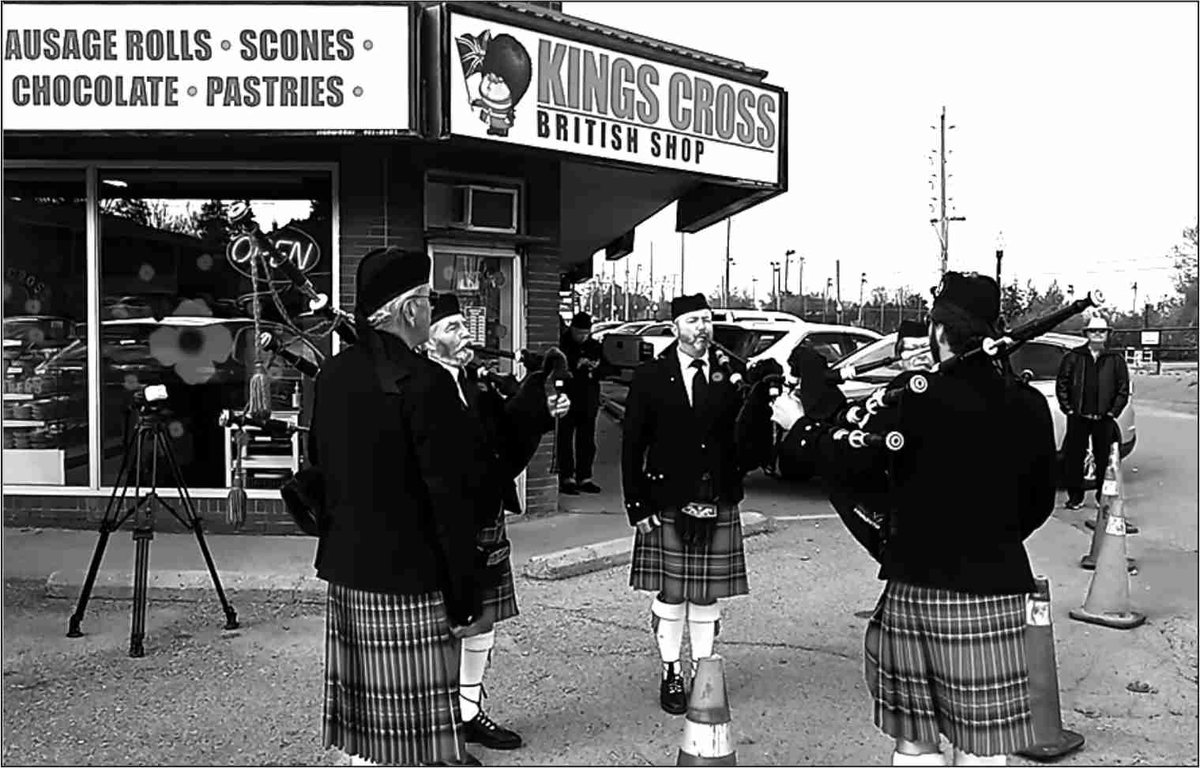 Residents of Port Perry were treated to the sounds of the Oshawa Legion Pipe Band on Saturday, November 6th. 
JAMES J. GREEN The Standard