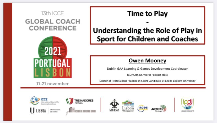 MooneyOwen's tweet photo. Excited to present at the 13th @ICCE_coaching Global Coach Conference in Lisbon next week
๐ฏ๐ก๐จ๐๐ข๐งฉ๐
Looking forward to learning, sharing & networking with coaches from all over the world
#ICCEConference #TimeToPlay #Coaching #Children #Rights #Play #FUN #Games #Activities https://t.co/FS8O1Necc9