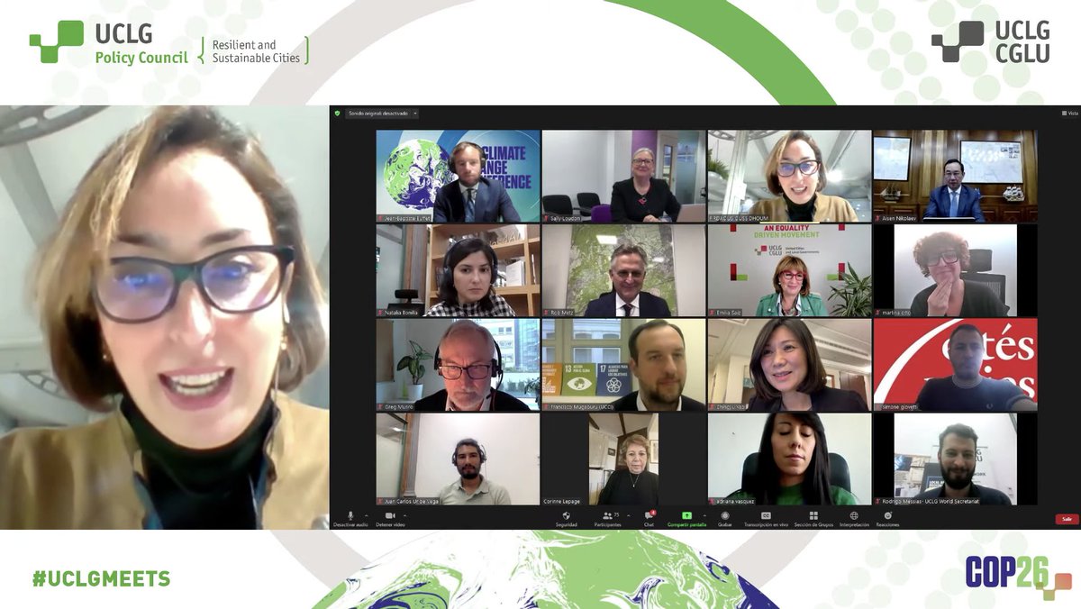 uclg_org's tweet photo. 🔵#UCLGMeets🟢Our colleague @FOussidhoum is facilitating this 2nd part where there is an open discussion

"The role of #localgov in the #COP26 negotiations should be advanced because they are the closest to the transformation that citizens are asking for, to our way of life"#LGMA https://t.co/3dKct7qIsM