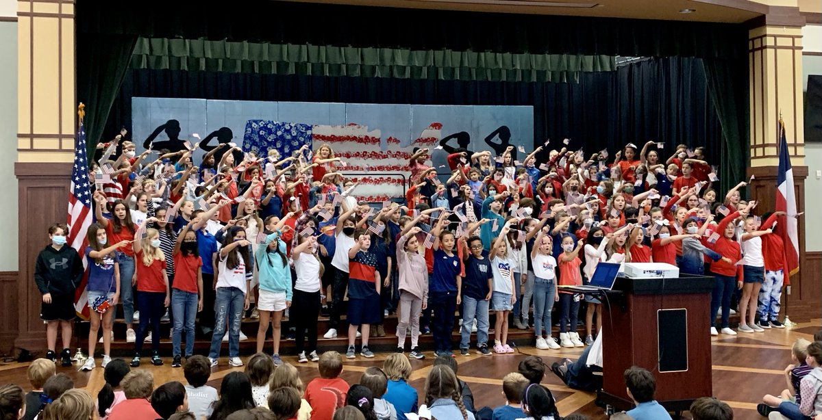 FineArtsTomball's tweet photo. ⁦@TISDTCES⁩ 4th Graders present an inspiring Salute to our Veterans on this special day! Beautiful voices, great speakers and incredible leadership from Mrs. Culver. BRAVO! &amp; thanks to our Veterans! ⁦@TomballISD⁩ ⁦@m_salazarzamora⁩ ⁦@jdjanda⁩ #VeteransDay https://t.co/iuUJjVDUIX