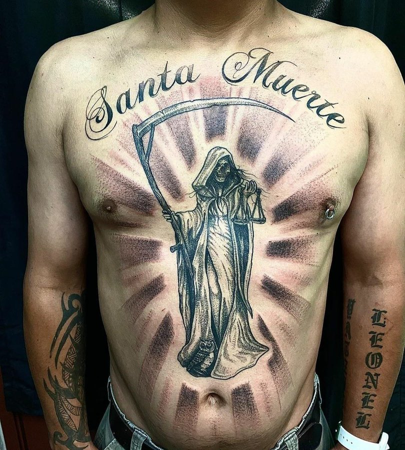 Girl Santa Muerte tattoo by Erich Rabel  Best Tattoo Ideas Gallery