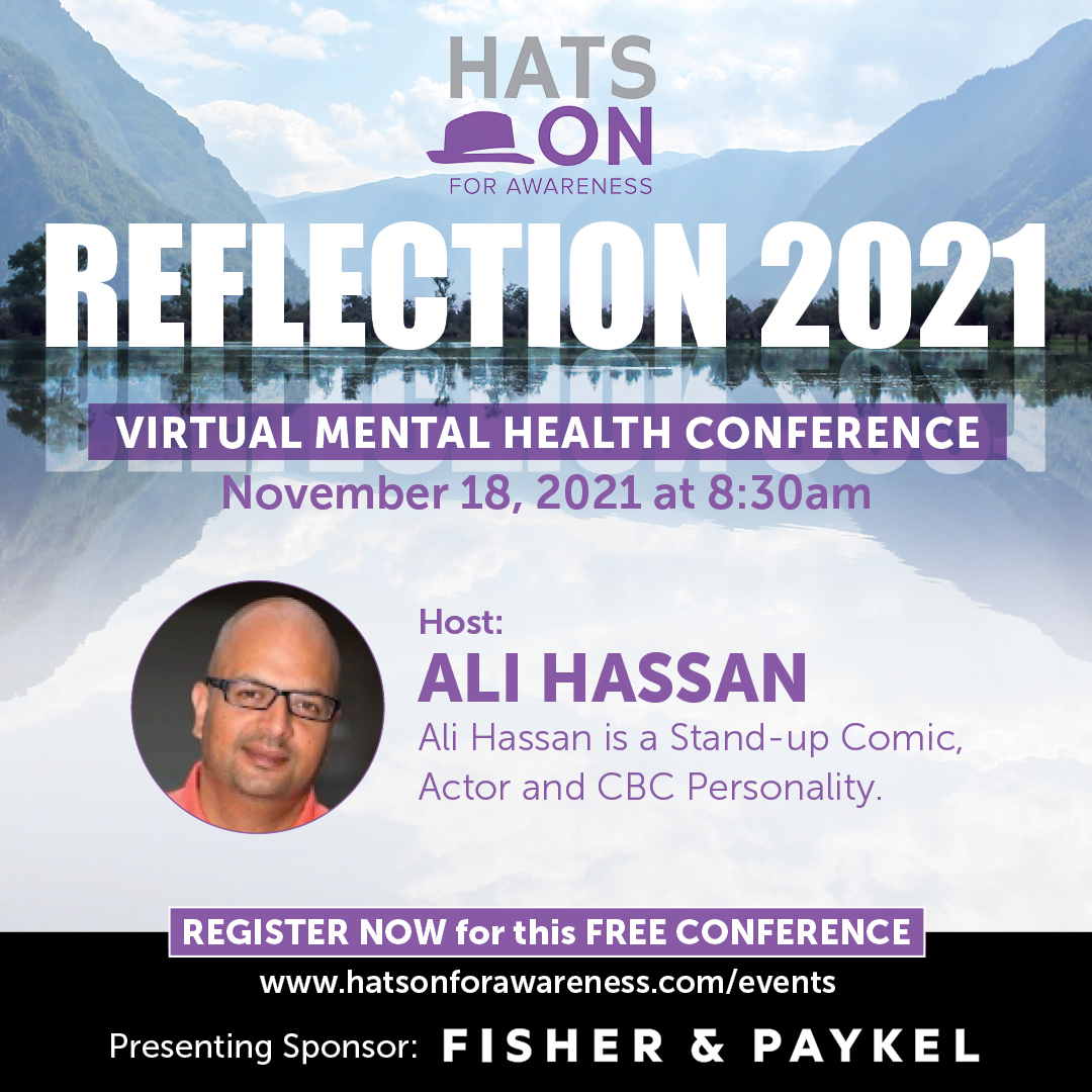 HatsOn4Aware's tweet photo. We're looking forward to having @StandUpAli host our first virtual mental health conference #Reflection2021 on November 18th! Click here to register for FREE: https://t.co/lT4kHTLFyL
#TalkHatsOn #MentalHealthConference #mentalhealth #mentalillness #addiction #hatsonforwareness https://t.co/eixbUZ1vNo
