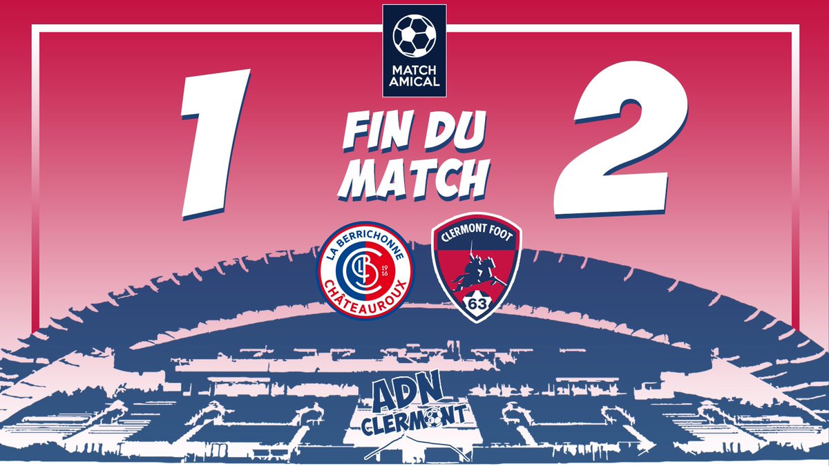 AdnClermont's tweet photo. ⏱ | 𝗙𝗜𝗡 𝗗𝗨 𝗠𝗔𝗧𝗖𝗛 (1-2) 
Victoire !! Flo Ogier a ajouté un second but pour Clermont avant la réduction du score en fin de match de Châteauroux #LBCCF63

#AllezClermont 🌋🔴🔵 https://t.co/bJJGrB2821