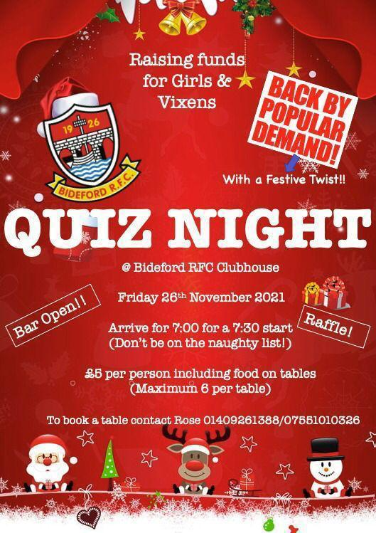 Always a great night!! Places disappearing quicker than a snowman stood in front of a fire!! So get them booked, all for a great cause!! 🏉  ☃️ 🏉 ☃️ 🏉 ☃️ #bideford #bidefordrfc #bidefordvixens