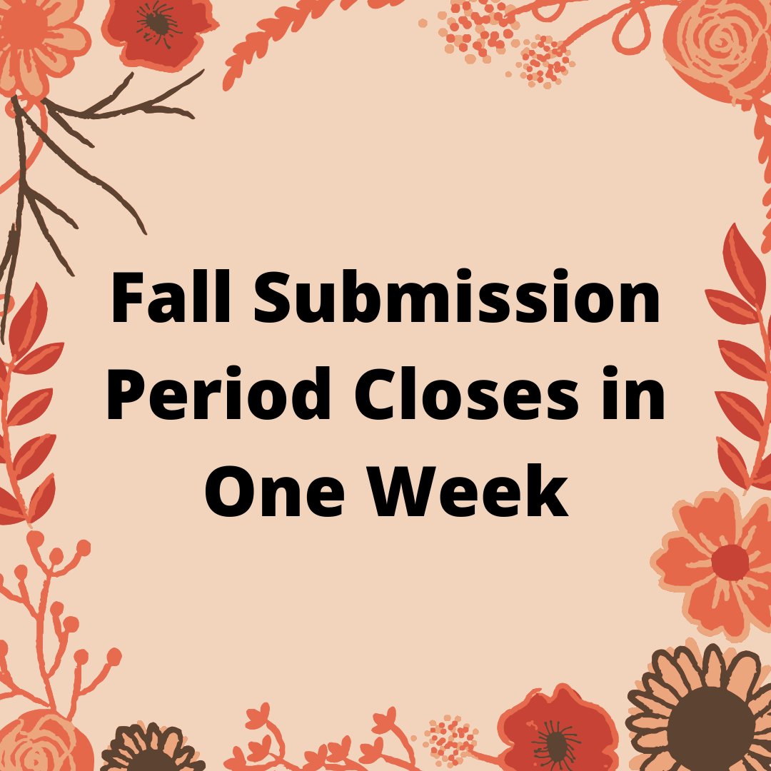 Fall submission period closes on 11/18 at 11:59pm! We will be accepting submissions for the 59th edition again in the spring, but submitting now means you can request feedback and potentially re-submit next semester. Visit peripheryjournal.com/submit for info about submissions.
