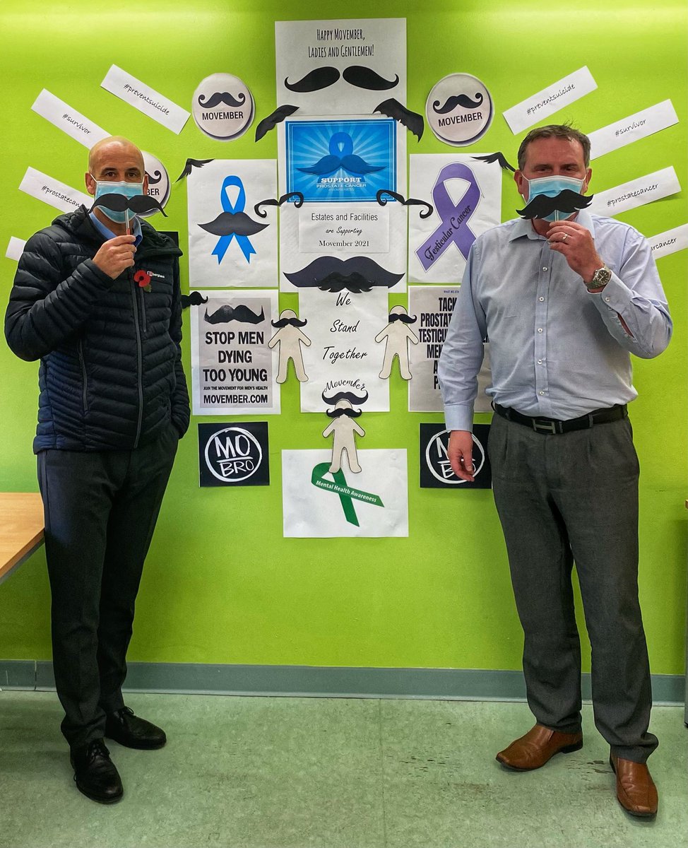 and_efm's tweet photo. Great #movember support wall put together by Laura and Julia from estates ✅ Using their persuasive prowess to have us photographed ✅ ✅ #teamwhh #nhsefm #estatesandfacilities https://t.co/q63zKfzYTp