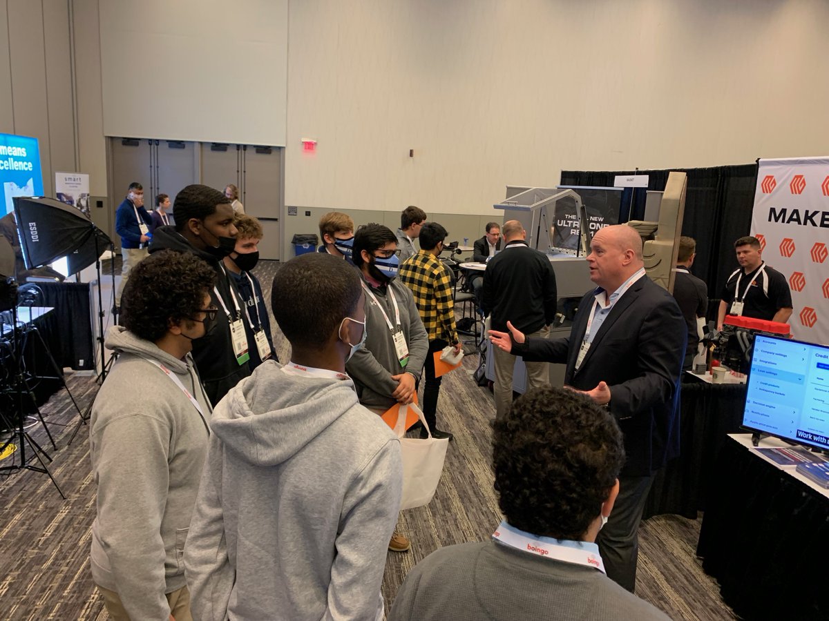 TurnkeyLender's tweet photo. Some local students popped by booth #506 ON THEIR DAY OFF OF SCHOOL to learn more on career opportunities in #FinTech and #Manufacturing !! ๐#Unstoppable
@mfgtechshow @TurnkeyLender @BankersLab #MFGTechShow #Tech #Technology #Innovation #STEM https://t.co/Xmu7juhbdW