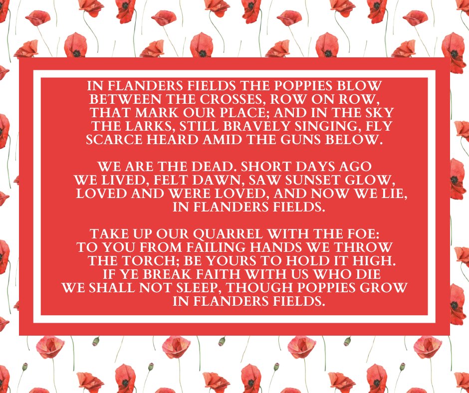 CallJeff1st's tweet photo. Lest we forget.

John McCrae (November 31th 1872 - January 28th 1918), a Canadian Lieutenant Colonel wrote Flanders Fields. https://t.co/qEW2y5xRfT