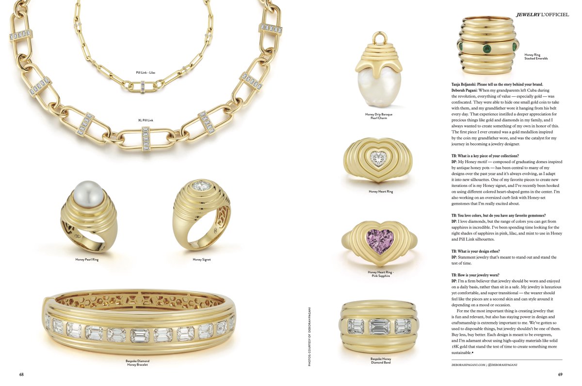 Thank you <a href="/lofficielarabia/">info lofficiel</a> for the amazing feature! Statement pieces should always be celebrated and what better way than with the Honey and Pill Link collection!

#lofficiel #magazinefeature #finejewelry #jewelrydesigner #hair #pins #statementpiece #rings #necklaces #bracelets