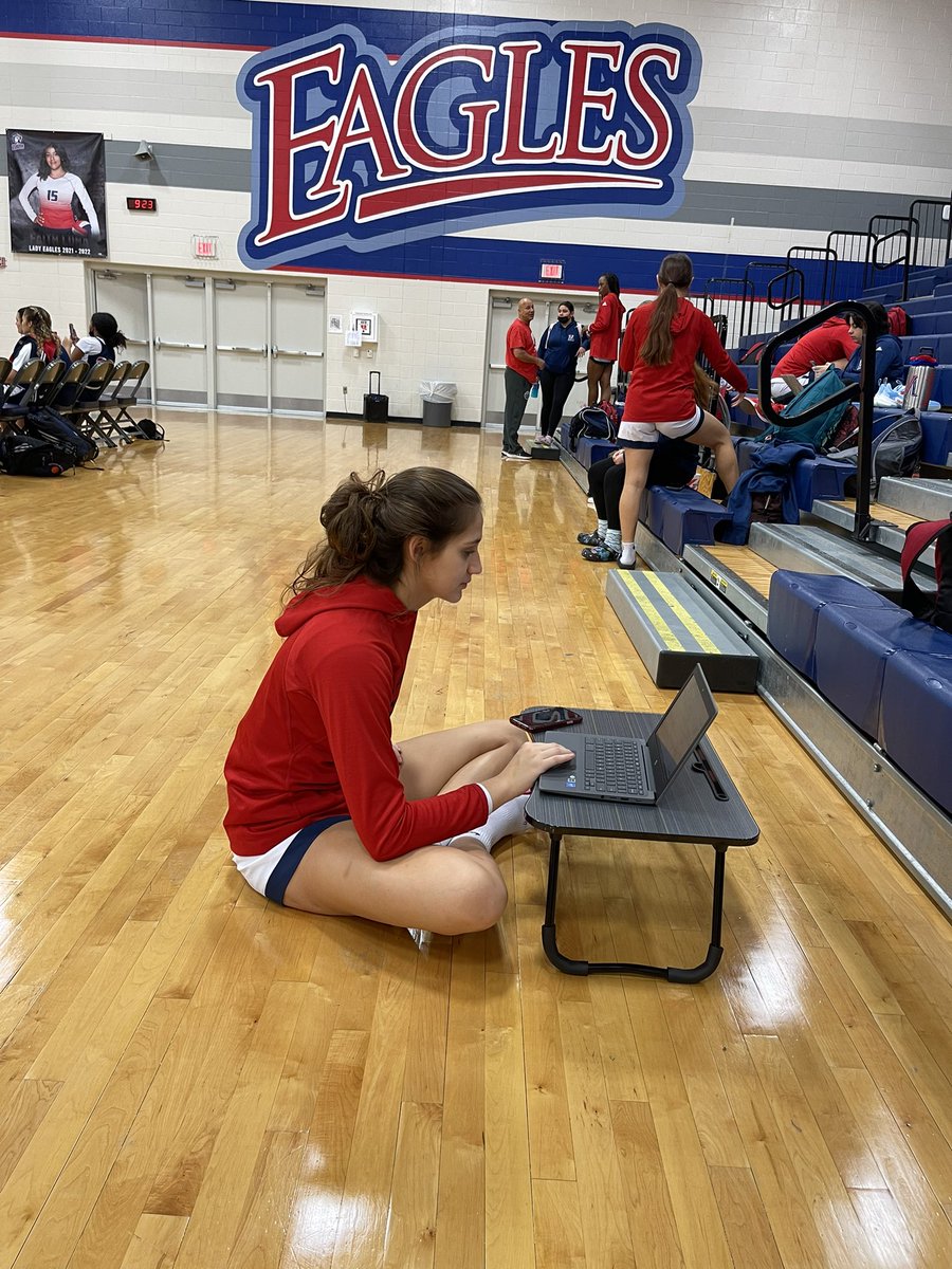LadyVmhs's tweet photo. Basketball tournament all day during your school day? Not a problem for senior Gabrielle Arismendi who sets the tone and example for our Lady Eagles on the court and in the classroom! https://t.co/h7kVm8iYfh
