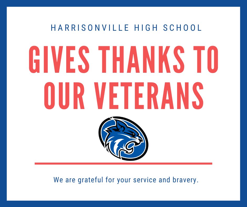 HHSWildcat1's tweet photo. To all veterans of all branches; Thank you for your sacrifice, your bravery, and the example you set for all of us. In short, thank you for your service! https://t.co/hS77i9SJCr