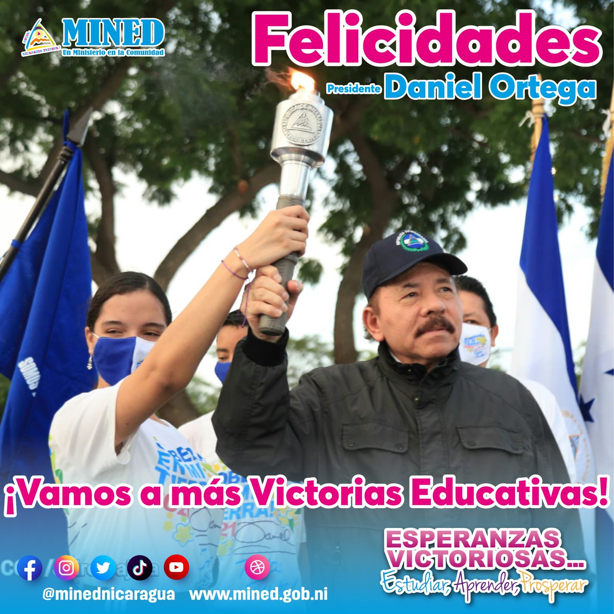 Felicidades Presidente Daniel Ortega. 🎉

¡Vamos a más Victorias Educativas! 

#DanielYElPuebloPresidentes 
#Nicaragua