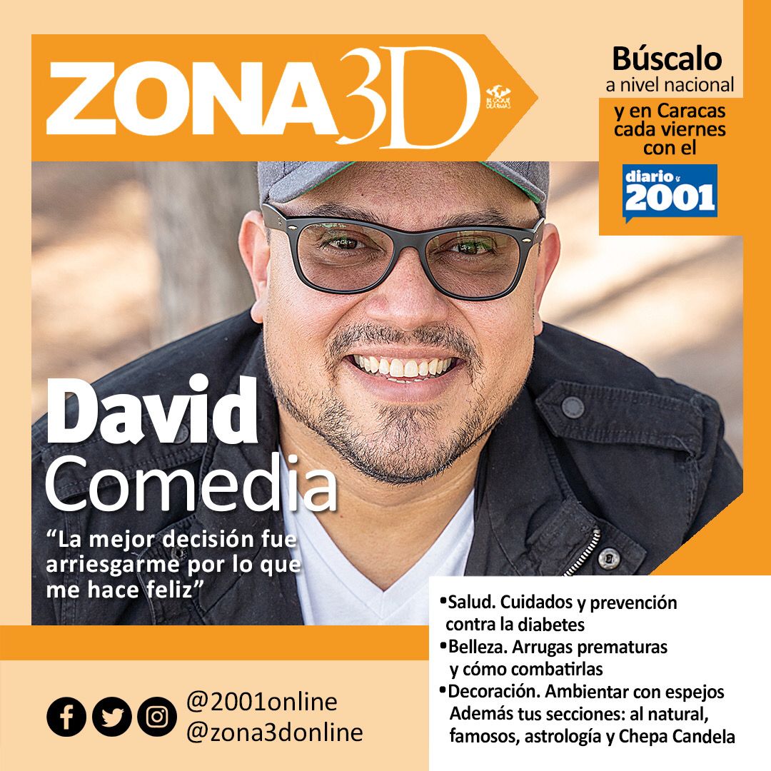 revistaronda's tweet photo. El humor dirá presente esta semana en #Zona3D con #DavidComedia. Actualízate también en temas de hogar, salud y mucho más. ¡Encuéntralo en el interior del país, y en la Gran Caracas, cada viernes con en el Diario 2001 impreso!
.
#somosbloquedearmas #actualidad #novedades https://t.co/v71TQvRzky