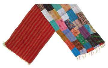 Handmade patchwork Silk Kantha Scarf Neck Wrap Stole Dupatta Collar Neckerchief Scarves KP99