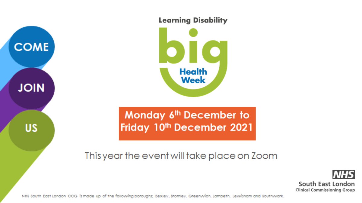 NHSSELondon's tweet photo. Following on from the success of last year, we can't wait to host our annual #BigHealthWeek this December! 🎉

Programme includes...
Annual Health Checks ✅
Cooking + dancing classes 🍲💃
Theatre performances 🎭

👉 https://t.co/5FyXcqZe3k

#LearningDisability #SouthEastLondon https://t.co/WsB6W4bWVo