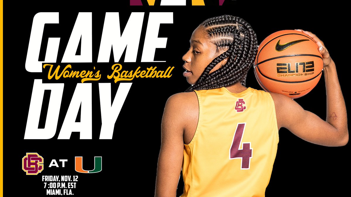 BCUWBB's tweet photo. 🏀It's #GAMEDAY for @BCUWBB !!!

🆚@CanesWBB

📅 11/12/21
⏰7 PM ET
📍 Coral Gables, Fla. 
📶Live Stats -https://t.co/FSkejaLEEn
📺Watch - https://t.co/3mF3N41Xdx https://t.co/HYaZC3D7VG
