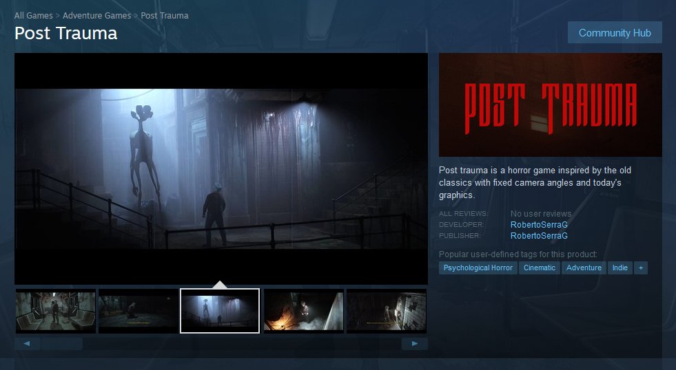 PostTraumaGame's tweet photo. Steam Store page for Post Trauma is up!

Every share and wishlist is highly appreciated.
The demo will be public in the next few days.

Thank you very much for your support! 🖤🖤
  
https://t.co/f45V9X8Lil https://t.co/8hXIXYWOnn