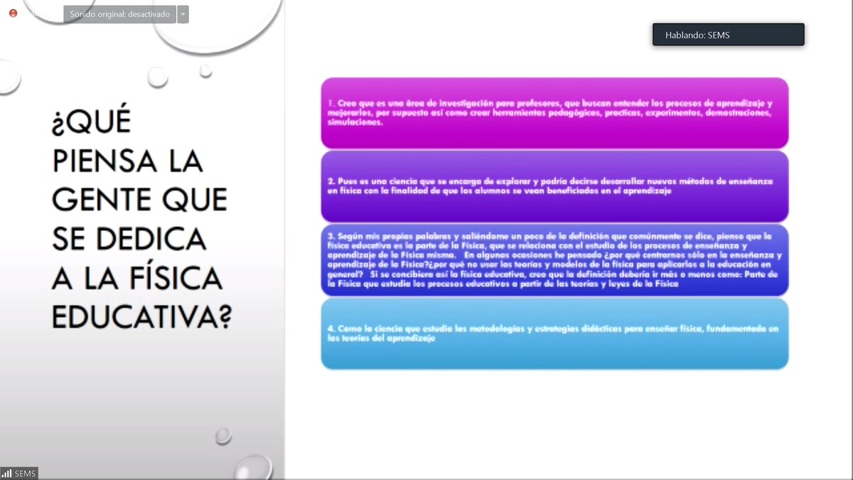 Durante la conferencia Magistral: ¿Qué es la física educativa? Mario H. Ramírez Diaz.
