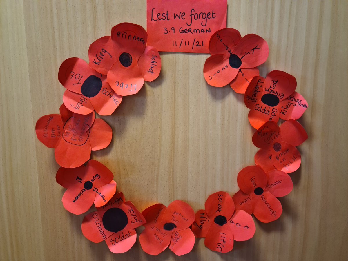 CCHS_Learns's tweet photo. Inspired by today's Remembrance Service, and with just 15 minutes left of class, S3 German maximised the remaining learning time and practised their dictionary skills making poppies. @HTCraigroyston @CCHSEdinburgh 💙💛 https://t.co/Cjk5iTkHmv