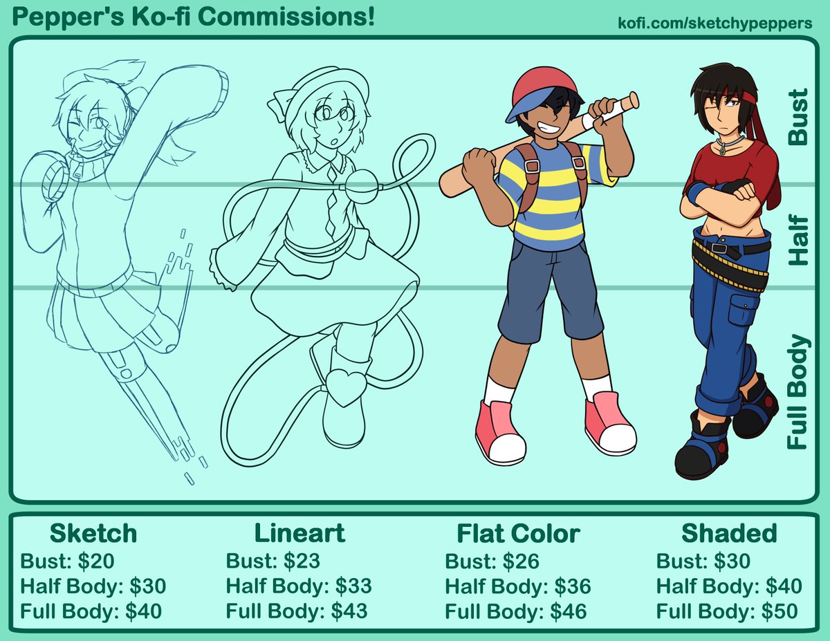 PeppersSketchy's tweet photo. (please rt!)
reposting my commission info- please check out my ko-fi/dm me if interested! https://t.co/oF8tdhynRv