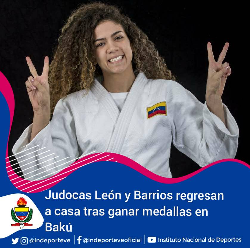 INDeporteVE's tweet photo. #PagWeb || Autoridades del @Mppjd_ realizaron este martes un caluroso recibimiento a las olímpicas Anriquelis Barrios y Karen León luego de conseguir par de bronces durante el recientemente celebrado Grand Slam de Judo en Bakú. 👉🏼 https://t.co/aB5hjcUNIG 👈🏼 #YoSoyVenezuela https://t.co/WMxovsWS7L
