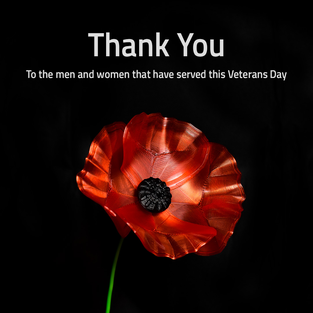lulzbot3D's tweet photo. To those that served our country with their bravery, strength, and life, we thank you this Veterans Day.๐บ๐ธ
"In Flanders' fields the poppies blow Between the crosses, row on row"
-John McCrae
https://t.co/rERzQEFdcz
#10YearsofLulz #VeteransDay #3Dprinting #RemembranceDay https://t.co/GUCQUEz7P2