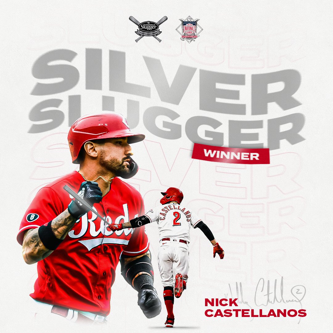 Cincinnati Reds on X: Congratulations to Nick Castellanos on being named a  2021 Silver Slugger. @sluggernation ╳ #SilverSluggerAward   / X