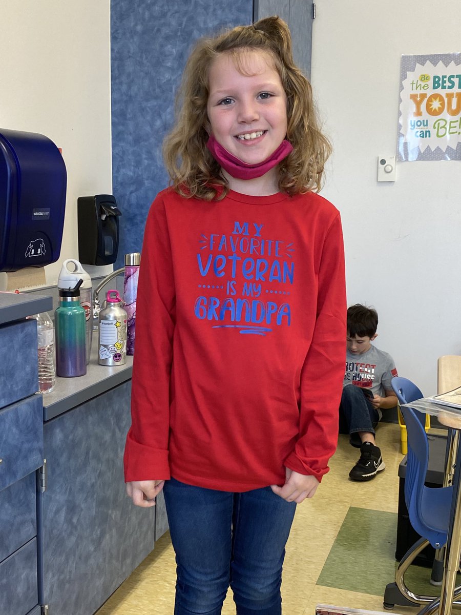 Celebrating our Veterans today! Love this shirt! ⁦<a href="/WTBobcats/">WT Elementary</a>⁩