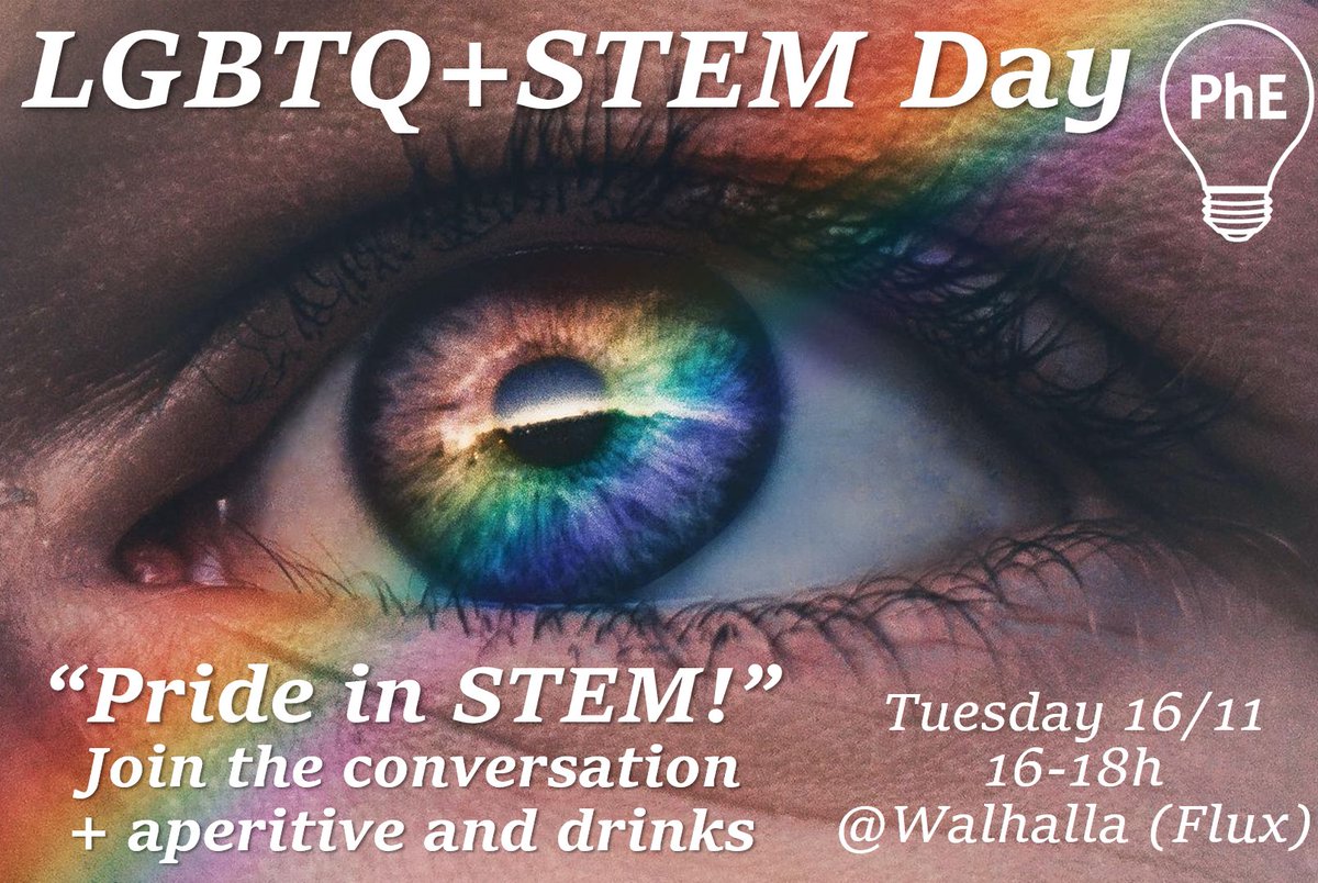 We are organizing an event to celebrate the International LGBTQ+ STEM Day, which happens next week. Join us on Tuesday the 16th at Walhalla in Flux Building!
