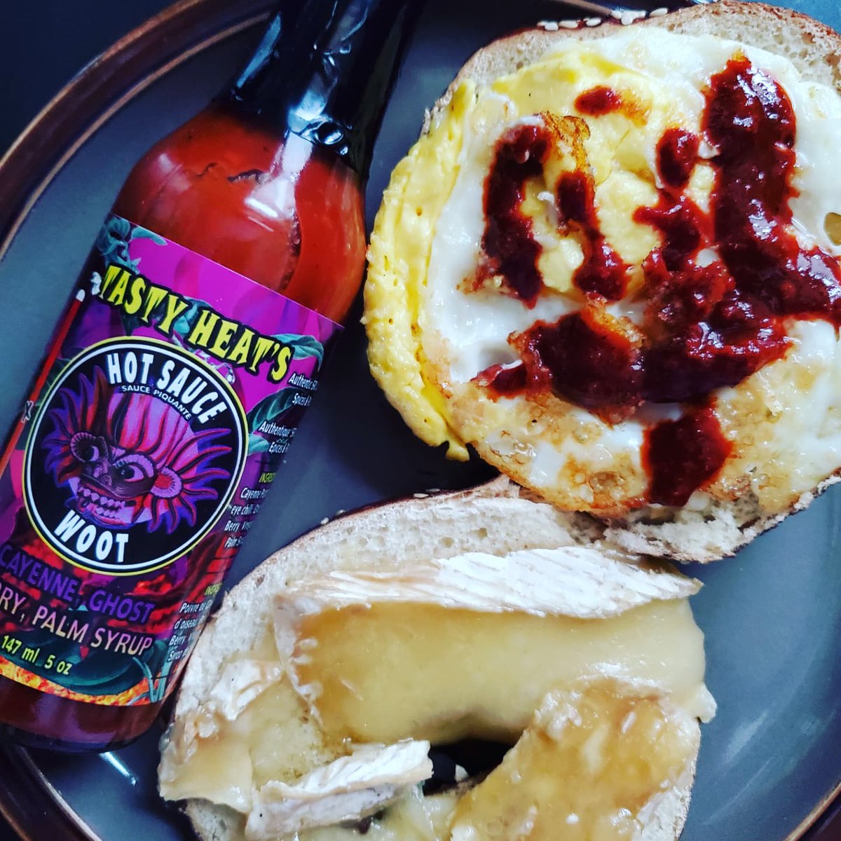TastyHeatsFoods's tweet photo. City Bread's Pretzel Bagel, Grilled Fromage Brie Cheese and TASTYHEAT'S WOOT Hot Sauce and Fried Egg ...
Awesome combinations for Breakfast...
What a Great way to Start Cold Snowy Day...
@ilovecitybread @tastyheatsfoods
#citybread #Egg #Bagel #breakfast #hotsauce #prezel https://t.co/EF3FsiVhPu