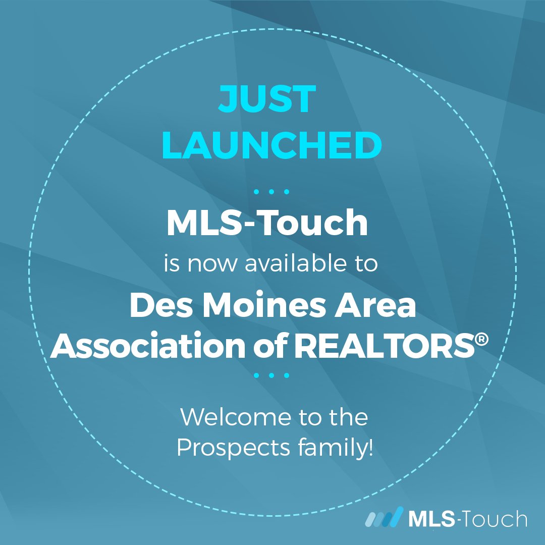 MLSTouch's tweet photo. We're expanding our service again! Excited to announce that #MLSTouch is now available to the 2,500+ members of the Des Moines Area Association of REALTORS®. Welcome to the Prospects family!!
#ProspectsSoftware #MobileMLS #DMAAR #ReadyFor2022 https://t.co/pMJP8VFvH4