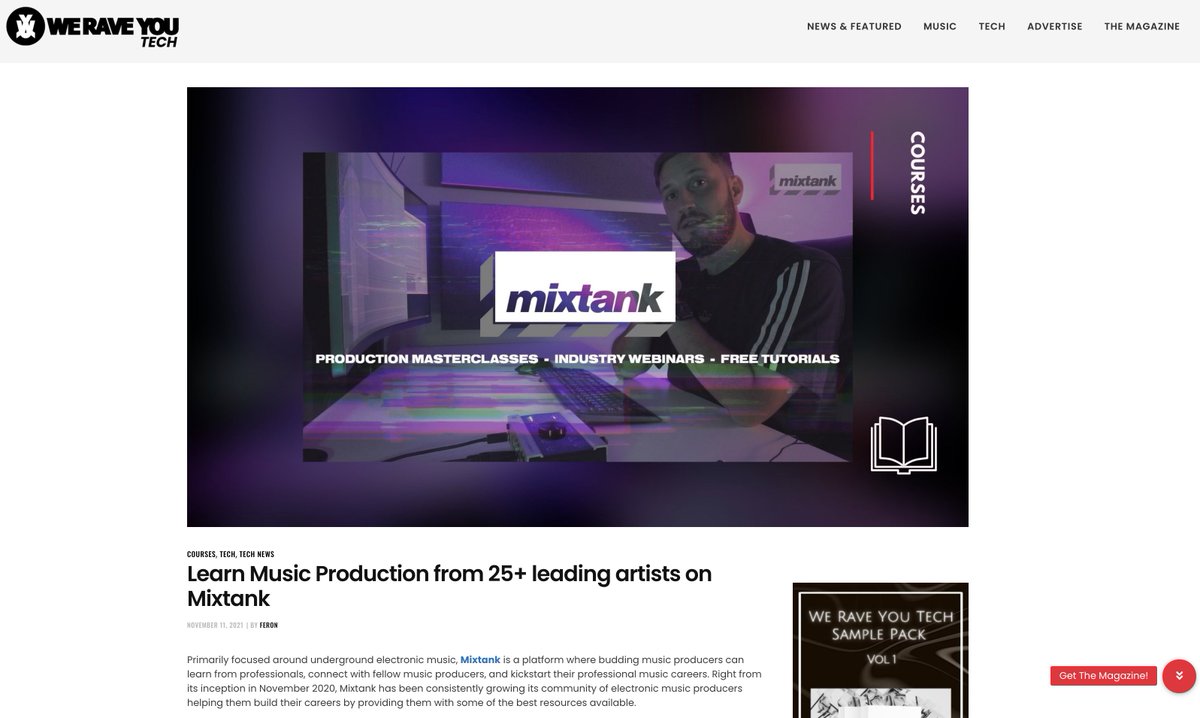 themixtank's tweet photo. Shout out to @weraveyou for the awesome write up about everything we’ve achieved over our first year! Still plenty more to come 👀✌️

If you want to find out how to get 25% off our production masterclasses, check the article 👉 https://t.co/qKSEVOB2u4 https://t.co/w6eLQPIrTK