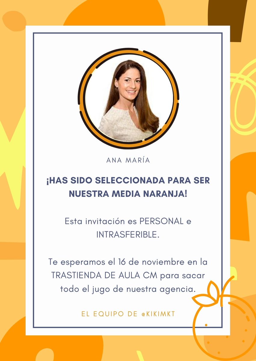 kikimkt's tweet photo. Como buenos CMs vemos importante hacer una invitación oficial para nuestro gran día🥳
 El equipo Kikero rema de la mano de nuestra tutora @LavaraA ¡No puedes faltarnos! 🧡 #kikisintapujos #equipo216 @aulacm https://t.co/CeBLw5TaXf