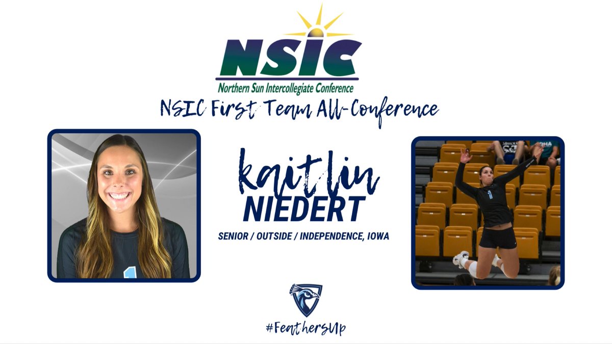 UIU_Volleyball's tweet photo. Congratulations, @NiedertKaitlin, on being named @NorthernSunConf First Team All-Conference! 

#FeathersUp https://t.co/okDbphf6HR