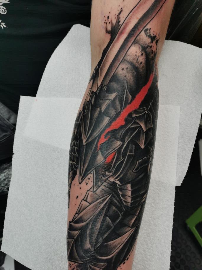Adding to this Berserk half sleeve. I'm trying to think of longer  descriptions for my tattoos but I have had the smooth brain of a Koala... |  Instagram