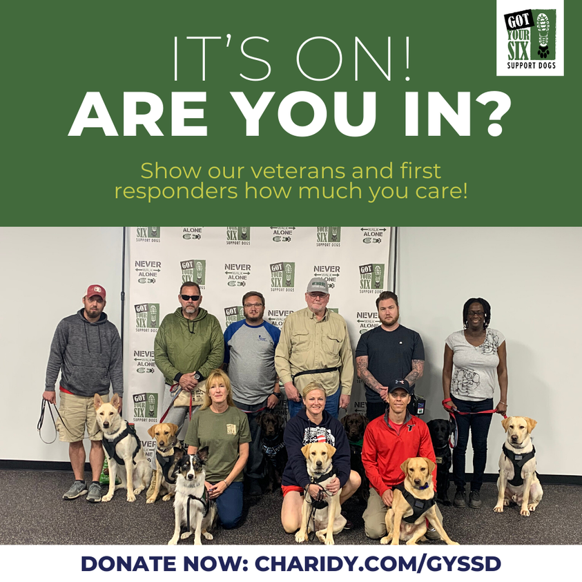 selacarsen's tweet photo. Not here very often, but in case anyone is out there...
Today is a great day to donate to Got Your Six Support Dogs because today they're doubling donations! 
https://t.co/takIrhxahK
https://t.co/nua5v3ONp0 https://t.co/KAnNymlFIQ