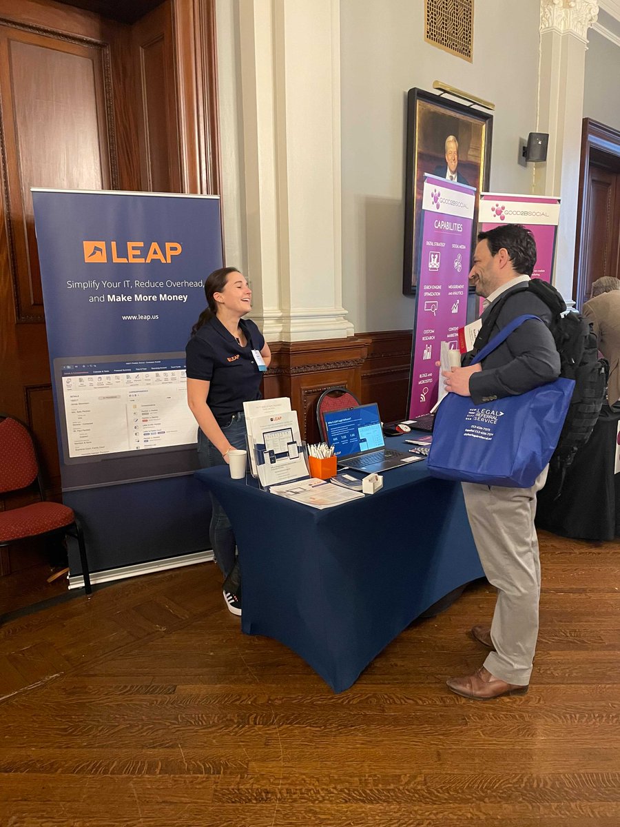 LEAP4Lawyers's tweet photo. It’s always a pleasure sponsoring the @NYCBarAssn Small Law Firm Symposium. See why more #NYattorneys are using the LEAP legal practice productivity solution for everything they need to run their firm: https://t.co/Jt0Un2XOQZ #legaltech #innovation https://t.co/dTW65xvT7a