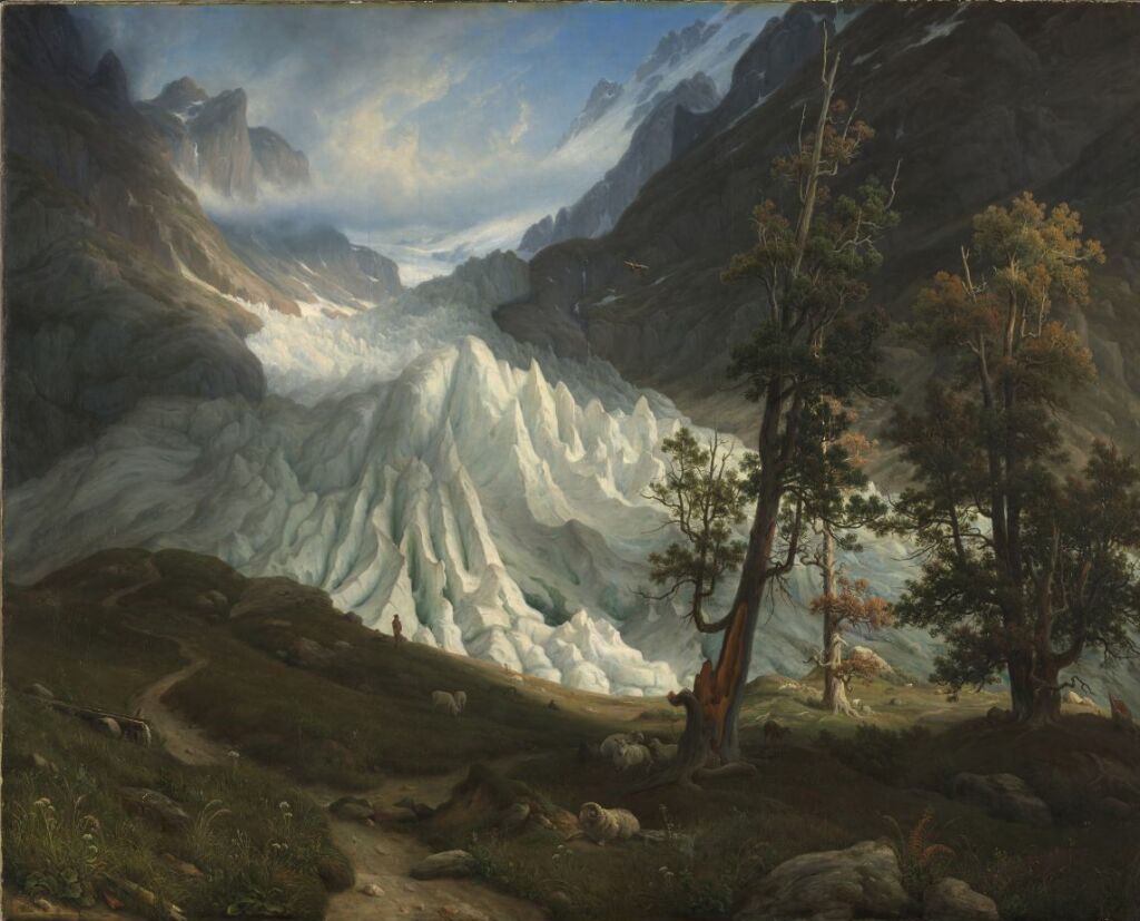 daghensten's tweet photo. #Europeana2021 #DigitalAperitivo Ikke et motiv fra Norge, men Sveits: Grindelwaldgletscheren av Thomas Fearnley https://t.co/K4dXcHbZpJ Dessverre er isbreen ikke lenger det den var  på Fearnleys tid #ClimateAction https://t.co/sAtFBMyXIB
